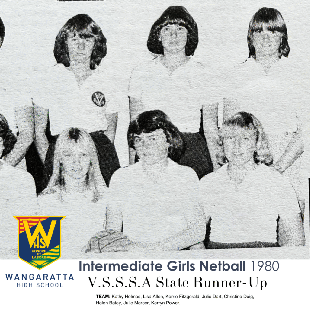 1980 Intermediate Girls Netball Wangaratta High School State Runner Up