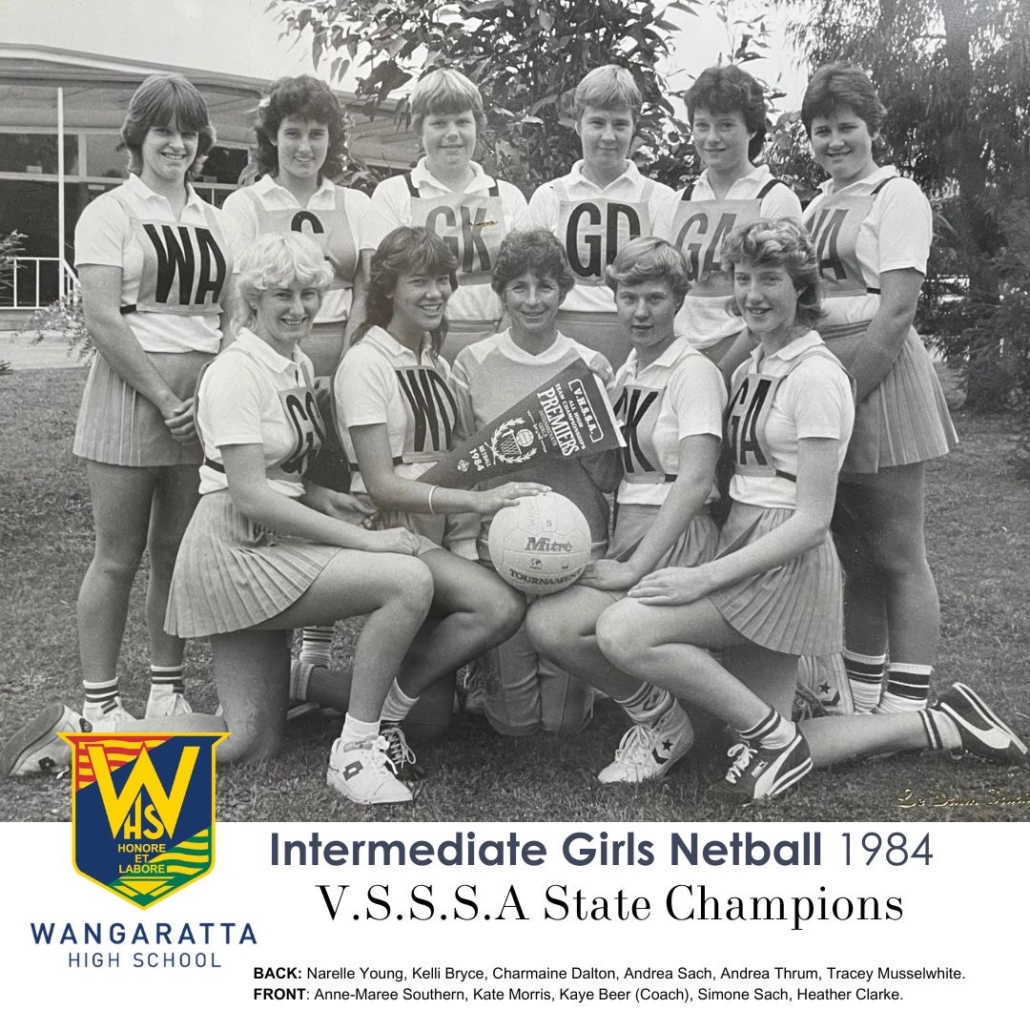 1984 Intermediate Girls Netball State Champions Wangaratta High School