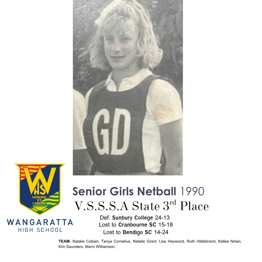 1990 Senior Girls Netball Wangaratta High School State 3rd Place