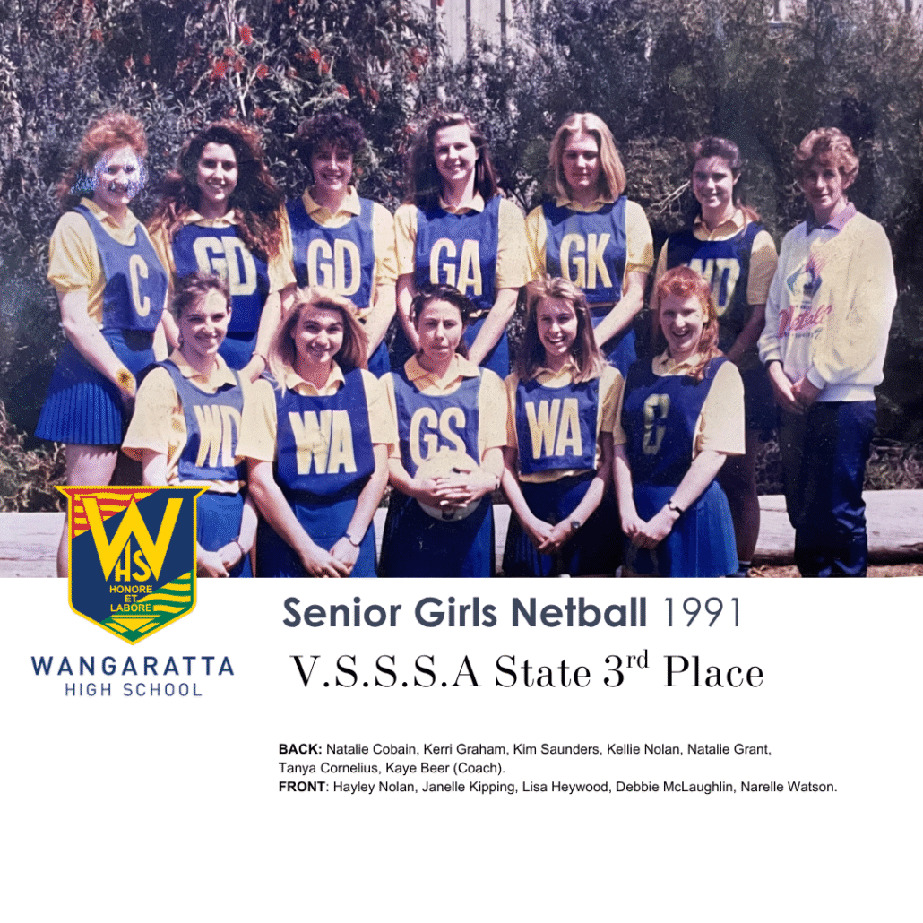 1991 Senior Girls Netball Wangaratta High School State 3rd Place