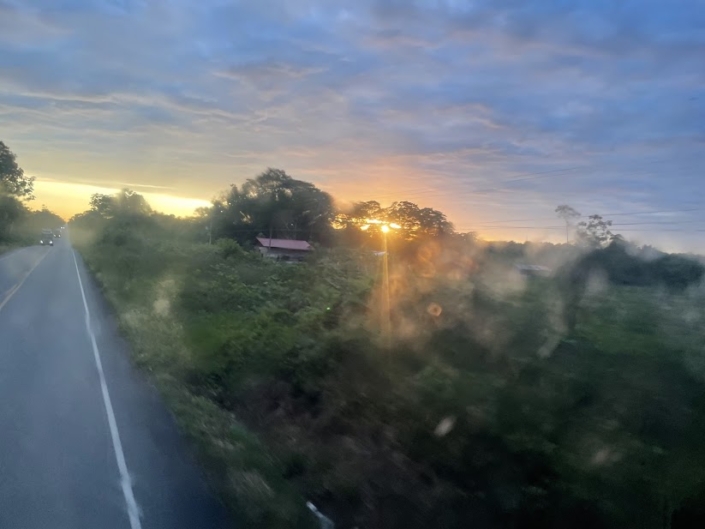 sunrise on bus